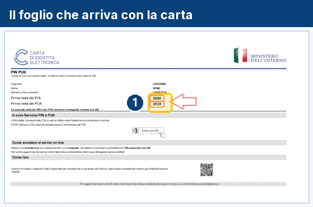 Il fac-simile del foglio arrivato insieme alla carta, con la seconda metà dei codici